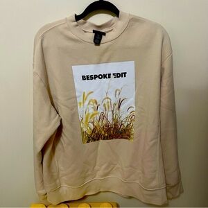 H&M Men’s Graphic Sweatshirt, Size L, Beige – Bespoke Edit Design